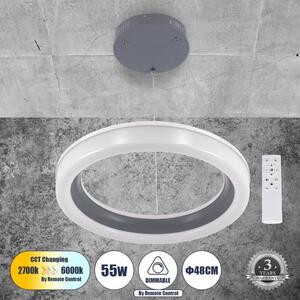 Κρεμαστό Φωτιστικό Οροφής LED CCT 55W 6376 lm ARIANA Globostar 61039 Ανθρακί