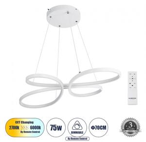 Κρεμαστό Φωτιστικό Οροφής LED 75W 8400lm BUTTERFLΥ Globostar 61392 Λευκό