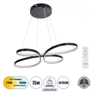 Κρεμαστό Φωτιστικό Οροφής LED 75W 8400lm BUTTERFLΥ Globostar 61391 Μαύρο