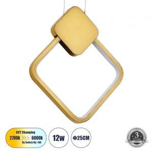 Κρεμαστό Φωτιστικό Οροφής LED 12W 1440lm MARY 61084 Χρυσό Globostar 61084 Χρυσό