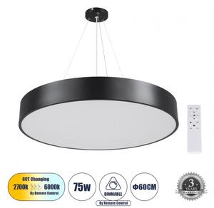 Κρεμαστό Φωτιστικό Οροφής LED 75W 8625lm BURTON Globostar 61202 Μαύρο