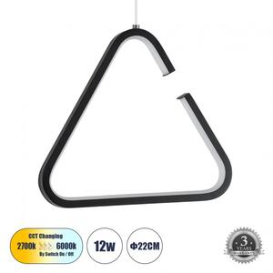 Κρεμαστό Φωτιστικό Οροφής Τρίγωνο LED 12W 1320lm CEROBA 61307 Μαύρο Globostar 61307 Μαύρο