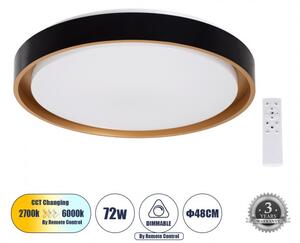 Πλαφονιέρα Φωτιστικό Οροφής LED CCT 72W 8306lm BARCHETTA Globostar 61047-1 Μαύρο-Χρυσό