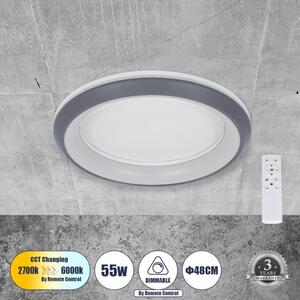 Πλαφονιέρα Φωτιστικό Οροφής LED CCT 55W 6376lm MELINA Globostar 61042 Ανθρακί