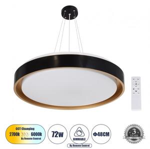 Κρεμαστό Φωτιστικό Οροφής LED 72W 8306lm BARCHETTA Globostar 61047 Μαύρο-Χρυσό