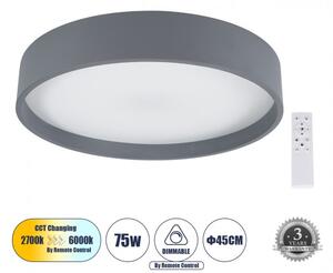 Πλαφονιέρα Φωτιστικό Οροφής LED CCT 75W 8625lm NARNIA Globostar 61258 Ανθρακί