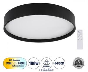 Πλαφονιέρα Φωτιστικό Οροφής LED CCT 100W 11500lm NARNIA Globostar 61259 Μαύρο