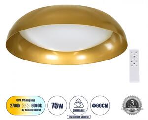 Πλαφονιέρα Φωτιστικό Οροφής LED CCT 75W 8625lm ANATOLIA Globostar 61266 Χρυσό