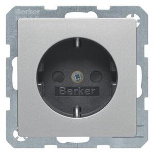 Πρίζα Σούκο Ασφαλείας Αλουμίνιο Berker Q.1 41236084 Hager 41236084 Αλουμίνιο