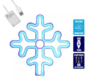 Διακοσμητικό Φωτιστικό Neon Led Γαλάζιο Snowflake 78580 Globostar 78580 Μπλε