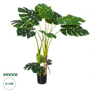 Artificial Garden MONSTERA 20004 Τεχνητό Διακοσμητικό Φυτό Μονστέρα Υ140cm Globostar 20004 Πράσινο