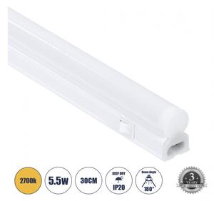 Γραμμικό Φωτιστικό LED T5 5.5W IP20 2700K Λευκό 60786 Globostar 60786 Λευκό