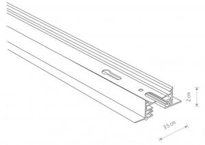 Χωνευτή Μονοφασική Ράγα 1m Αλουμίνιο Profile Nowodvorski 9012 Λευκό