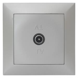 Πρίζα Τηλεόρασης Ενδιάμεση TV Πλήρης Lumen 15-0156 Ασημί