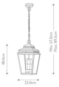 Κρεμαστό Φωτιστικό Οροφής 3xE14 60W IP44 Mansion House Elstead Lighting MANSION-HOUSE8-PN Νίκελ Ματ