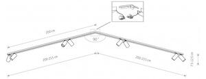 Σποτ Φωτιστικό Ράγας 8xGU10 10W IP20 Mono Corner 2x200 Nowodvorski 7723 Μαύρο