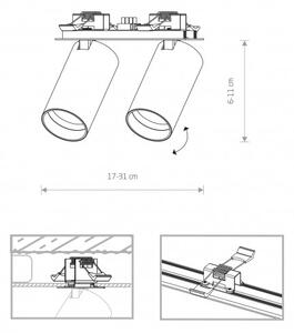 Σποτ Φωτιστικό Ράγας 2xGU10 10W IP20 Mono Surface Nowodvorski 7828 Λευκό