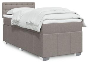 VidaXL Κρεβάτι Boxspring με Στρώμα Taupe 100 x 200 εκ. Υφασμάτινο