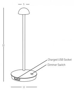 Επιτραπέζιο Φωτιστικό LED 2W IP54 3000K Zambelis E314 Μαύρο