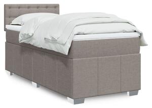 VidaXL Κρεβάτι Boxspring με Στρώμα Taupe 90x200 εκ. Υφασμάτινο