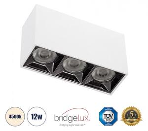 Επίτοιχο Σποτ Downlight LED TrimLess 12W Λευκό Κάτοπτρο Χρωμίου-4500K LUMINAR SUPERIOR 60326 Globostar 60326 Λευκό