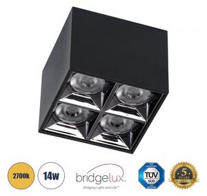 Επίτοιχο Σποτ Downlight LED TrimLess 14W-Μαύρο Κάτοπτρο Χρωμίου 2700K LUMINAR SUPERIOR 60333 Globostar 60333 Μαύρο