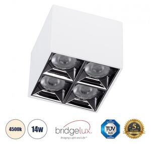 Επίτοιχο Σποτ Downlight LED TrimLess 14W Λευκό Κάτοπτρο Χρωμίου 4500K LUMINAR SUPERIOR 60334 Globostar 60334 Λευκό