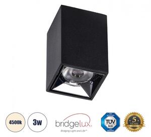 Επίτοιχο Σποτ Downlight LED TrimLess 3W Μαύρο Κάτοπτρο Χρωμίου-4500K LUMINAR SUPERIOR 60320 Globostar 60320 Μαύρο