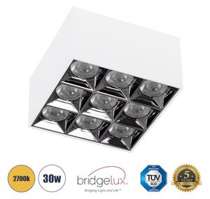 Επίτοιχο Σποτ Downlight LED TrimLess 30W Λευκό Κάτοπτρο Χρωμίου 2700K LUMINAR SUPERIOR 60339 Globostar 60339 Λευκό