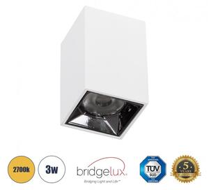 Επίτοιχο Σποτ Downlight LED TrimLess 3W Λευκό Κάτοπτρο Χρωμίου-2700K LUMINAR SUPERIOR 60323 Globostar 60323 Λευκό