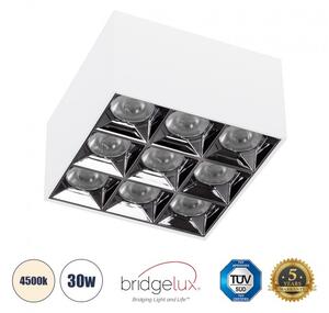 Επίτοιχο Σποτ Downlight LED TrimLess 30W Λευκό Κάτοπτρο Χρωμίου 4500K LUMINAR SUPERIOR 60338 Globostar 60338 Λευκό