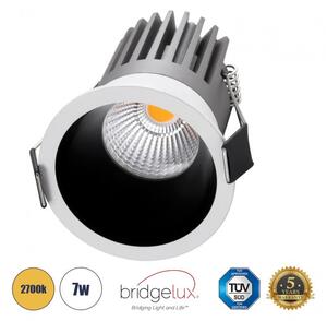 Χωνευτό Σποτ Downlight LED TrimLess 7W Λευκό-Μαύρο Θερμό 2700K MICRO-B 60241 Globostar 60241 Λευκό