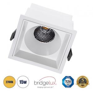 Χωνευτό Σποτ Downlight LED TrimLess 15W Λευκό-Θερμό 2700K PLUTO-B 60279 Globostar 60279 Λευκό