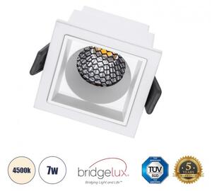 Χωνευτό Σποτ Downlight LED TrimLess 7W Λευκό-Φυσικό 4500K PLUTO-S 60266 Globostar 60266 Λευκό