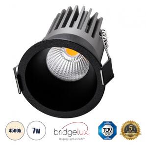 Χωνευτό Σποτ Downlight LED TrimLess 7W Μαύρο Φυσικό 4500K MICRO-B 60244 Globostar 60244 Μαύρο