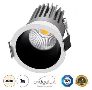 Χωνευτό Σποτ Downlight LED TrimLess 7W Λευκό-Μαύρο Φυσικό 4500K MICRO-B 60240 Globostar 60240 Λευκό