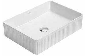 Mexen Grovo ριγωτός νιπτήρας επιτραπέζιος 50 x 34 cm, λευκός - 22305000
