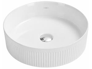 Mexen Grovo ριγωτός νιπτήρας επιτραπέζιος 35 x 35 cm, λευκός - 22303500