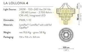 Πολυέλαιος Κρεμαστό Φωτιστικό Οροφής LED 242W Dimmable La Lollona 4 Slamp