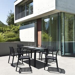 Σετ Τραπεζαρίας 7τμχ Ares Artemis Black 140Χ80Χ75εκ. - SIESTA