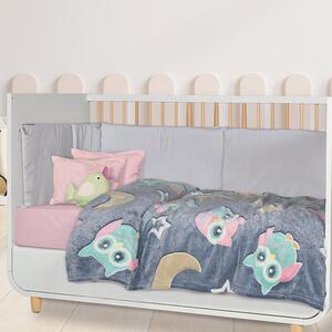 4864 ΚΟΥΒΕΡΤΑ FLEECE 110X150 RELAX ΓΚΡΙ-ΚΙΤΡΙΝΟ-ΡΟΖ - DAS KIDS