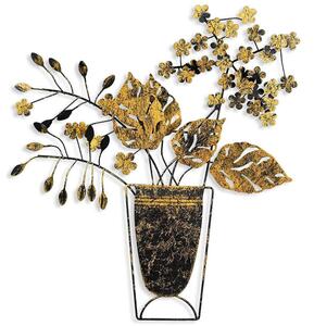 Διακοσμητικό Τοίχου Flowers in Pots 930DYU1195 47x55cm Gold-Black Wallity