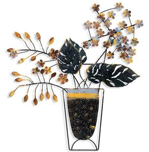 Διακοσμητικό Τοίχου Flowers in Pots 930DYU1196 47x55cm Black-Gold Wallity