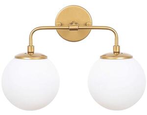 Φωτιστικό Τοίχου - Απλίκα Horn 942FLG2174 37x21x27cm 2xE14 40W White-Gold Opviq