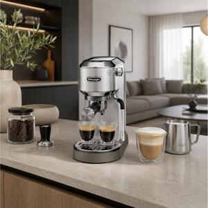 Καφετιέρα Espresso Delonghi Dedica Duo EC890.M με ισχύ 1450W και πίεση 15bar - Ασημί
