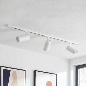 Lindby Σύστημα ράγας Linaro, Ø 7 cm, 3 φτερά, LED, λευκό, CCT, ρυθμιζόμενος, Λευκό, Μελέτη / Γραφείο, Μέταλλο, σύγχρονο