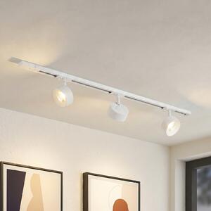 Lindby Σύστημα ράγας Linaro, Ø 9,5 cm, 3 φτερά, LED, λευκό, Λευκό, Μελέτη / Γραφείο, Μέταλλο, σύγχρονο