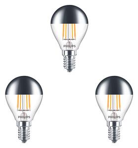 Philips - 3-pack Λαμπτήρας LED 4W Filament Top Mirrored Στέμμα (397lm) E14