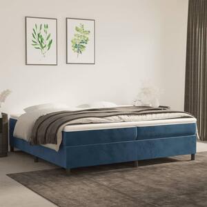 VidaXL Κρεβάτι Boxspring με Στρώμα Σκούρο Μπλε 200x200 εκ. Βελούδινο