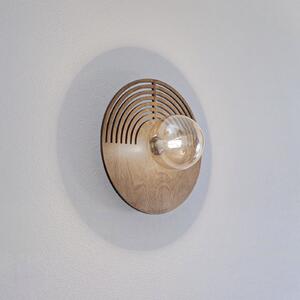 TK Lighting Απλίδα τοίχου Lunar, λευκό/χρώμα ξύλου, Ø 30 cm, G9, ρυθμιζόμενος, Ξύλου, Σαλόνι / τραπεζαρία, Ξύλο, σύγχρονο